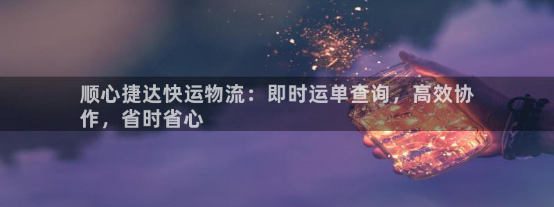 28圈电子游戏：顺心捷达快运物流：即